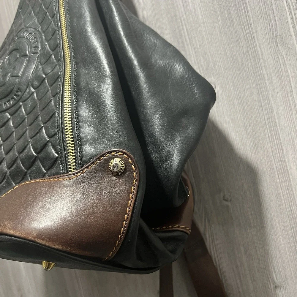 Marino‎ Orlandi Italian Leather Large Backpack Sling Black